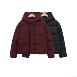 Women's Casual Hooded Puffer Jacket Short Cotton Padded Coat Winter Warm Windproof Quilted Outerwear Zipper Front Solid Color Jackets For Ladies Women's Casual Hooded Puffer Jacket Short Cotton Padded Coat Winter Warm Windproof Quilted Outerwear Zipper Front Solid Color Jackets For Ladies