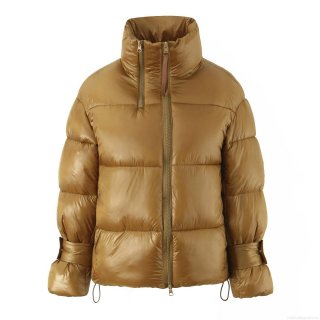 Women's Metallic Glossy Puffer Jacket Stand Collar Double Zipper Bread Coat Thick Warm Winter Outerwear Casual Fashion Short Parka with Drawstring Cuffs for Women Women's Metallic Glossy Puffer Jacket Stand Collar Double Zipper Bread Coat Thick Warm Winter Outerwear Casual Fashion Short Parka with Drawstring Cuffs for Women