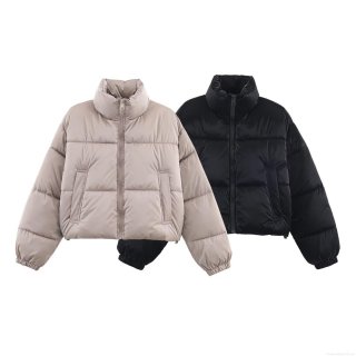 Women's Shiny Polyester Puffer Jacket With Polyester Cotton Filling Short Stand Collar Water-Repellent Windproof Winter Quilted Coat Casual Fashion Outerwear Women's Shiny Polyester Puffer Jacket With Polyester Cotton Filling Short Stand Collar Water-Repellent Windproof Winter Quilted Coat Casual Fashion Outerwear