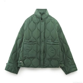 Women's Fashion Quilted Puffer Jacket 100% Polyester Hooded Short Coat Vintage Solid Color Casual Winter Outerwear For Women With Large Pockets Women's Fashion Quilted Puffer Jacket 100% Polyester Hooded Short Coat Vintage Solid Color Casual Winter Outerwear For Women With Large Pockets