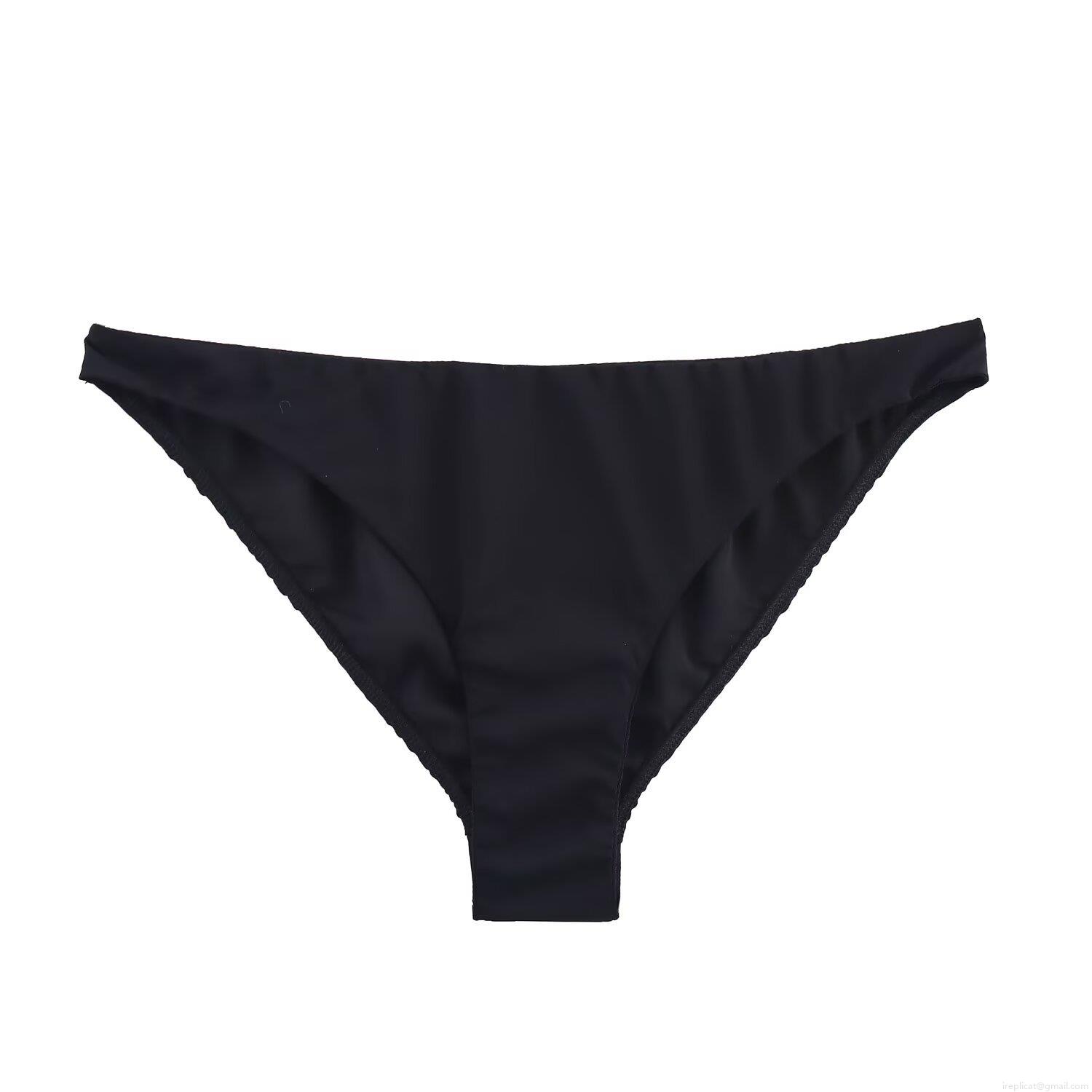 Women's Sexy Triangle Cup Bikini Set With Metal Pendant Halter Wrap Around Straps Solid Color Beachwear Bra And Low Waist Panties Swimwear Party Wear