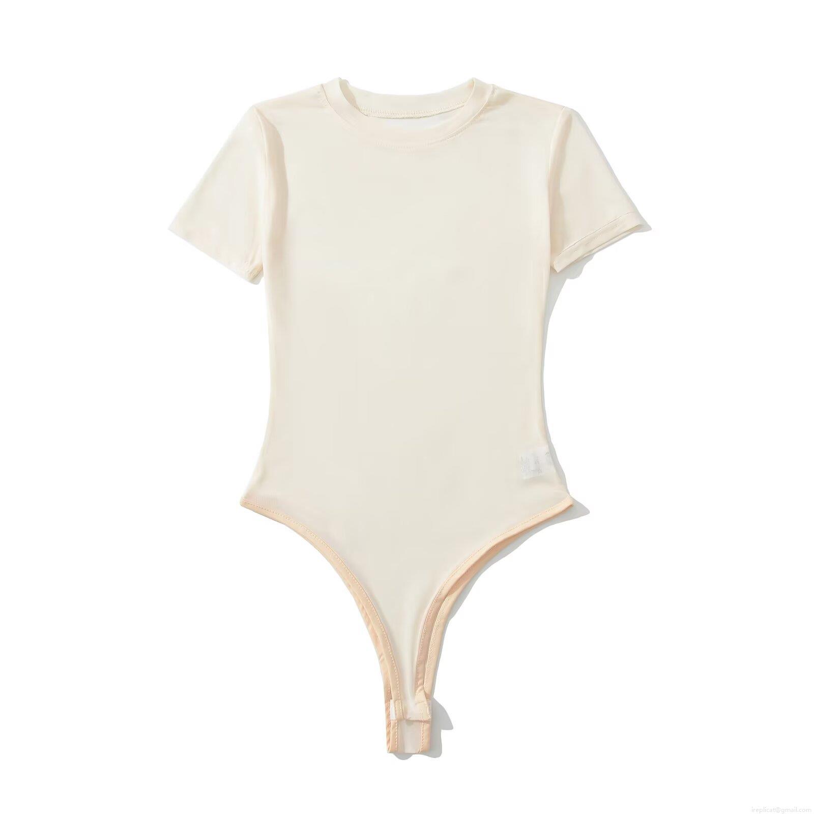 Women's Sexy See-Through Polyester Mesh Bodysuit Round Neck Short Sleeve Solid Color Slim Fit Jumpsuit Leotard Top For Streetwear Daily Wear