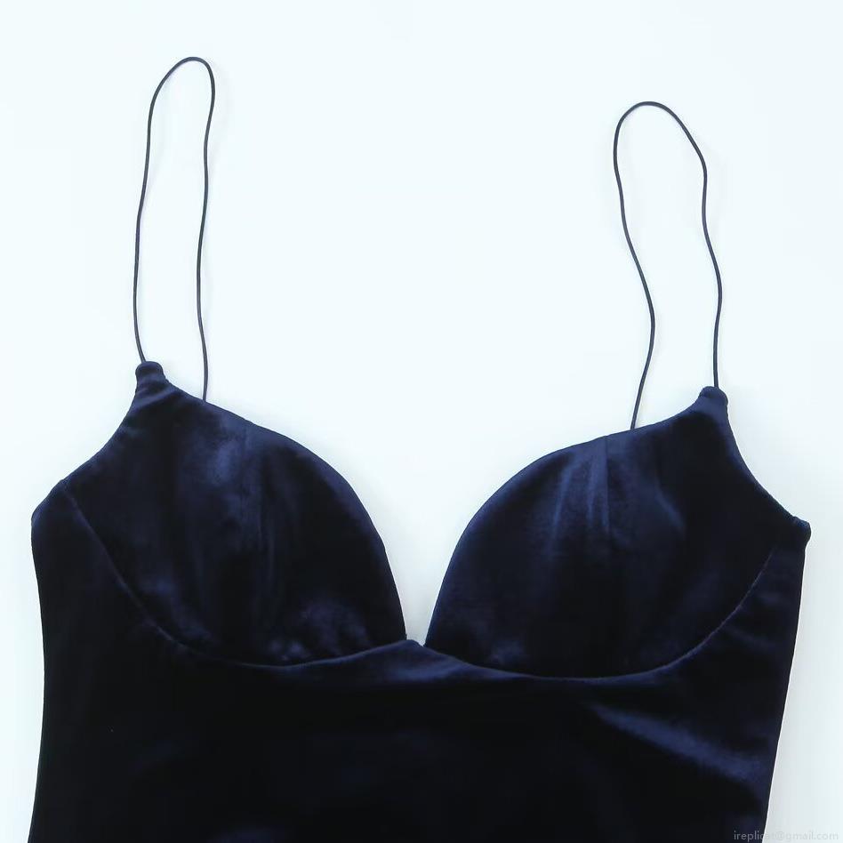 Women Sexy Velvet Bodysuit Spaghetti Strap Deep V-Neck Slim Fit One-Piece Body Suit Solid Color Clubwear Party Wear Base Layer Top