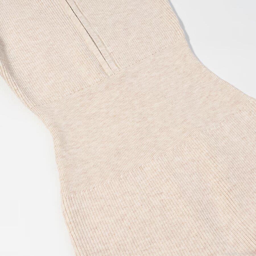 Women's Sexy Ribbed Knit Jumpsuit Slim Fit Half Zipper Stand Collar Long Sleeve Solid Color One Piece Bodycon Romper For Daily Party