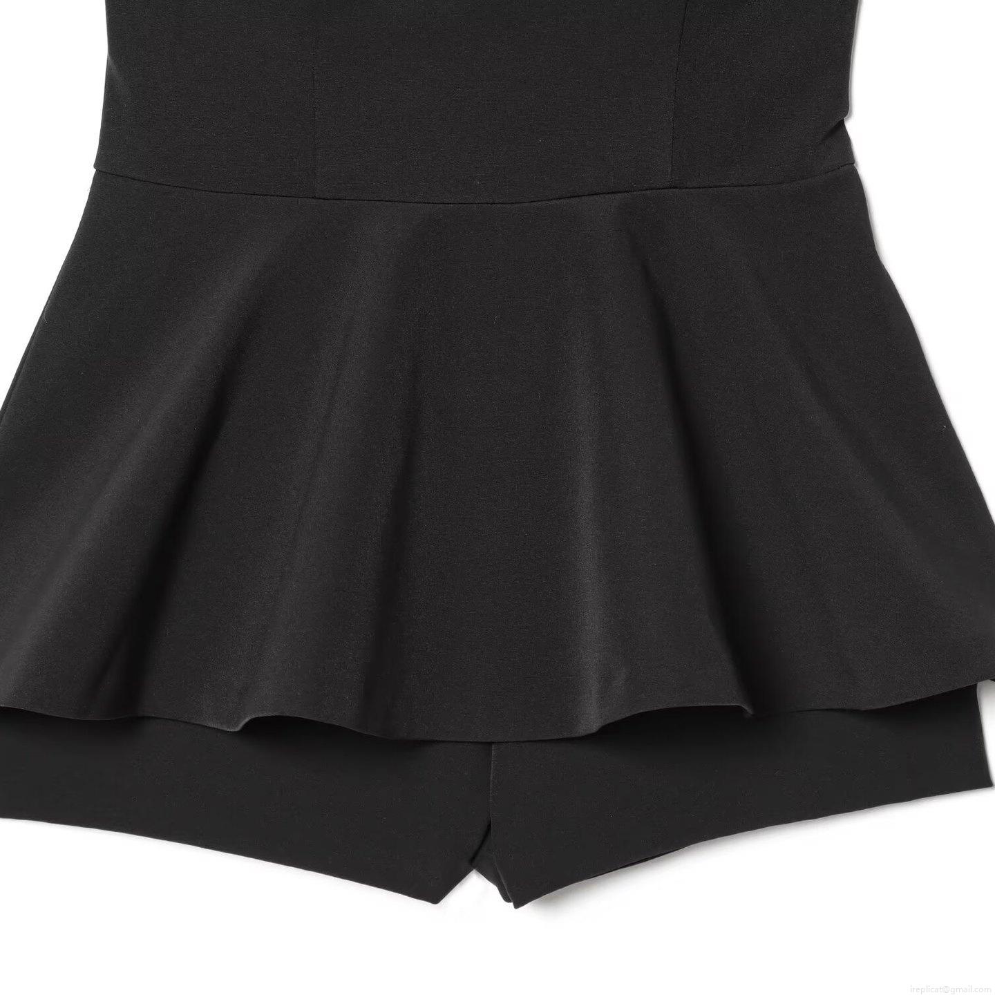 Women Sexy Strapless Peplum Romper Elegant Solid Black Sleeveless Short Jumpsuit For Party Evening Clubwear Polyester Slim Fit One-Piece Outfit