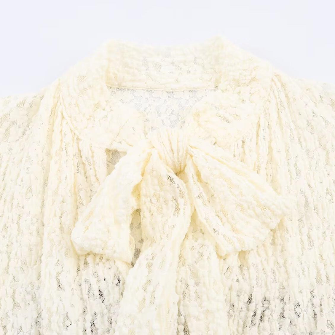Women Elegant Lace Patchwork Romper Jumpsuit Long Sleeve Bow Neck High Waist Wide Leg Short Playsuit For Party Casual Autumn Winter Fashion Ladies Clothing Polyester Spandex Lace Outfits