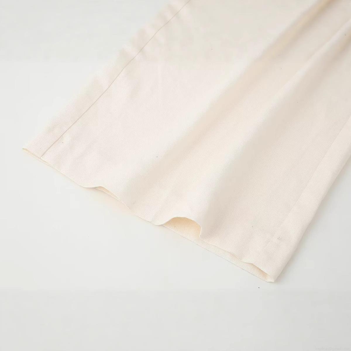 Women's Sleeveless V-Neck Wide Leg Jumpsuit Cotton Polyester Linen Blend Asymmetrical Button Front High Waist One-Piece Romper For Office Summer Wear