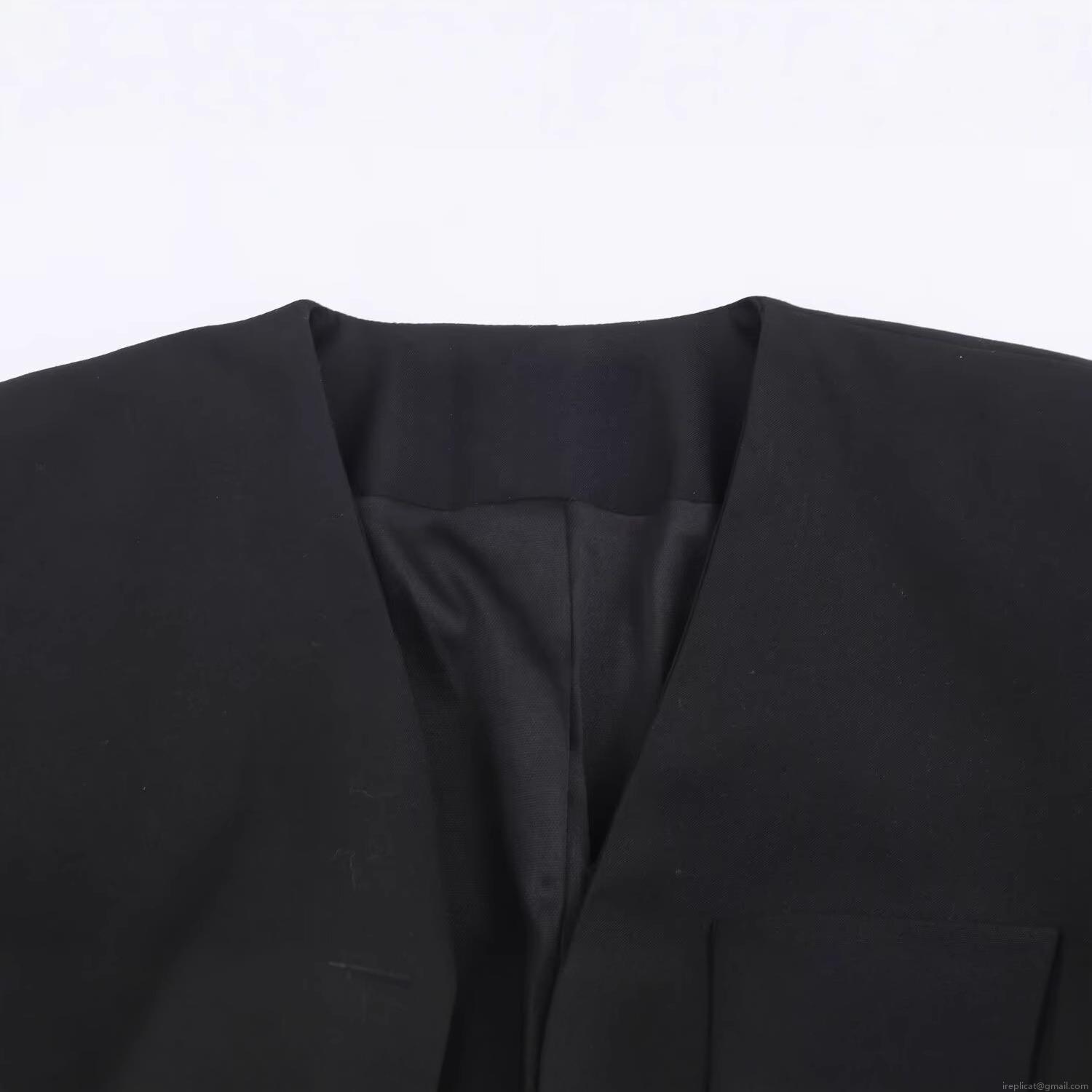 Women's Elegant Long Sleeve Blazer Style Romper Deep V Neck Two Buttons Cotton Blend Solid Black Short Jumpsuit For Spring Autumn Chic Office Lady One Piece Suit