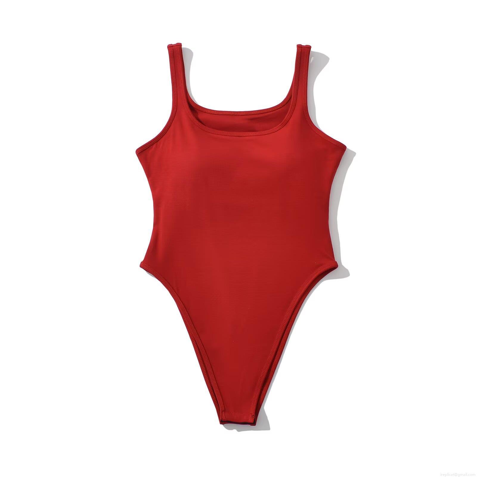 Women's Sexy Sleeveless Ribbed Knit Bodysuit Square Neck Slim Fit Solid Color One Piece Tank Top Jumpsuit High Cut Streetwear Summer Beachwear Bodysuit
