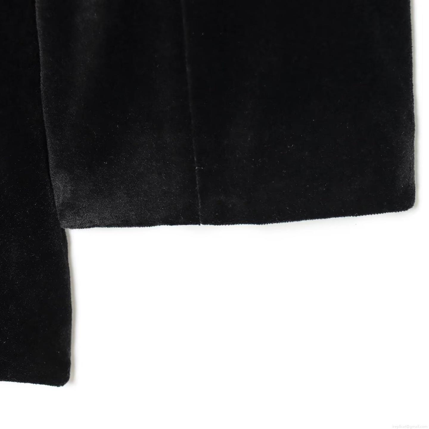 Women Elegant Black Velvet Blazer Jumpsuit Deep V Neck Long Sleeve Short Romper For Commuter Party Fashion Autumn Winter Velvet Bodysuit