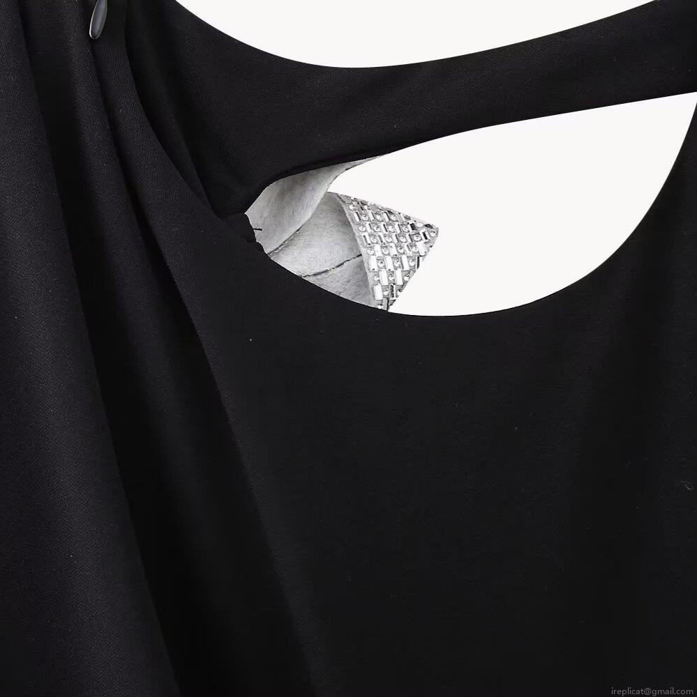 Women's Sexy Long Sleeve Bodysuit Polyester Alloy Rhinestone Bowknot Decor Hollow Out Leotard Slim Fit Fashion Party Jumpsuit Tops