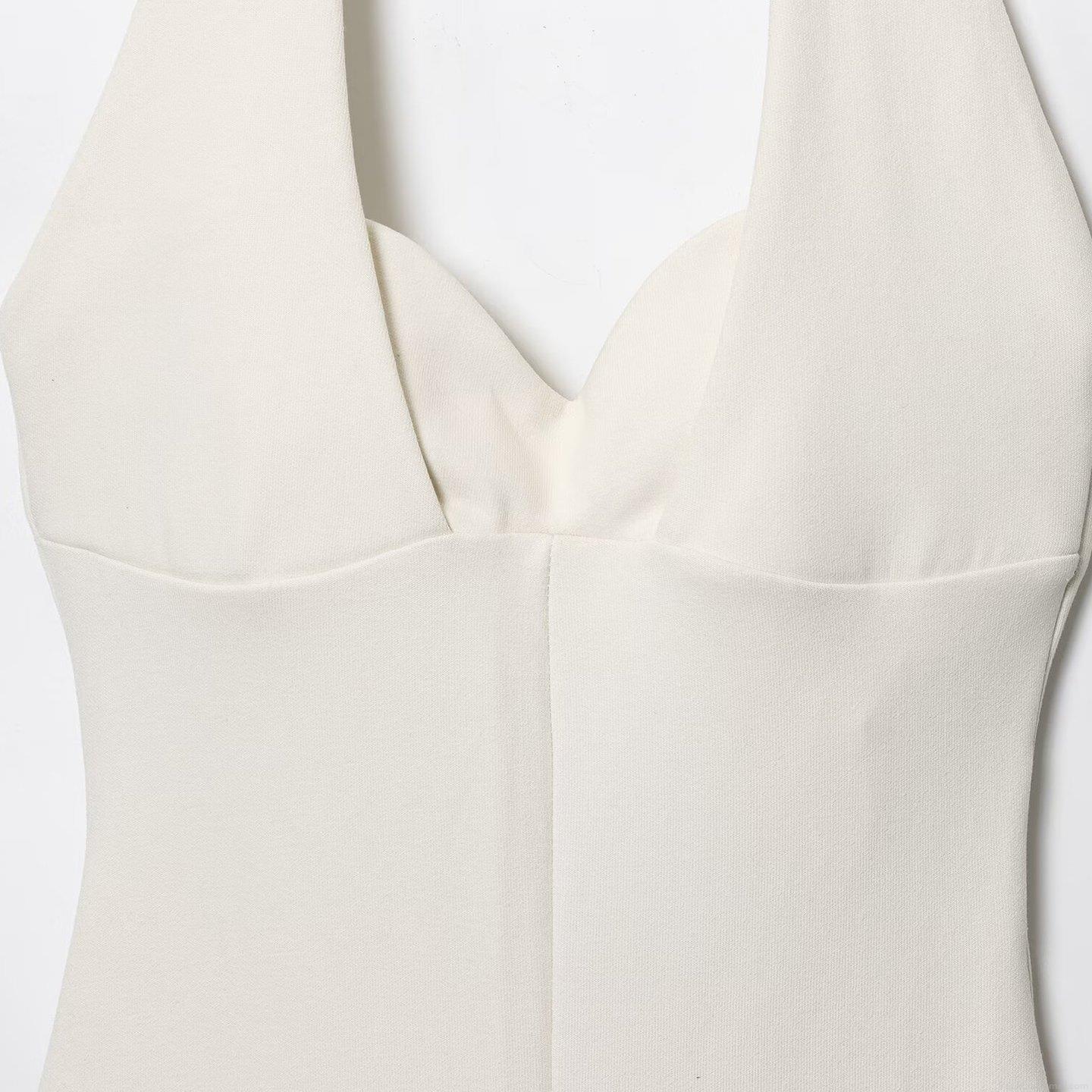 Sexy Halter Neck Backless Flared Jumpsuit Women Elegant Deep V Neck Slim Fit Bell-Bottom One-Piece Bodysuit Polyester Spandex Evening Party Clubwear