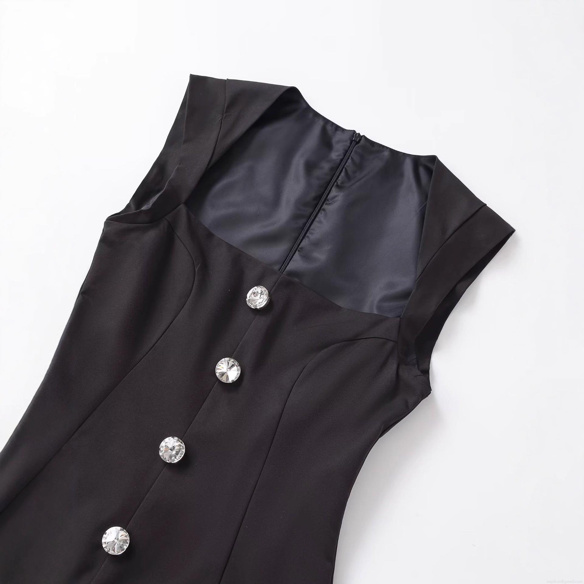 Elegant Women's Square Neck Sleeveless Romper Cotton Blend Jumpsuit With Rhinestone Buttons Sexy Clubwear Slim Fit Short Pants For Summer Party