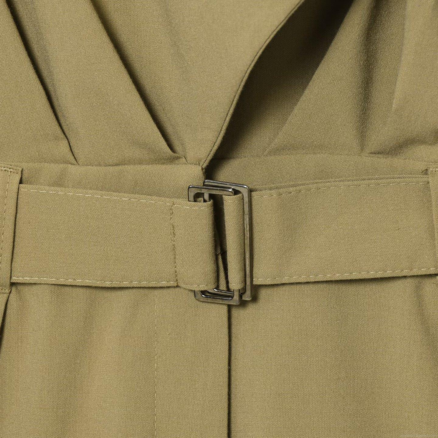 Women Cargo Sleeveless Jumpsuit Polyester Spandex Notched Lapel Belted Romper Military Style One Piece Short Jumpsuit For Daily Casual Wear