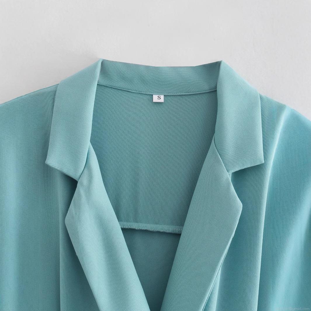 Women's Elegant Notched Lapel Long Sleeve Jumpsuit With Belt Casual Solid Color Wide Leg Romper One Piece Outfit For Office Party Ladies