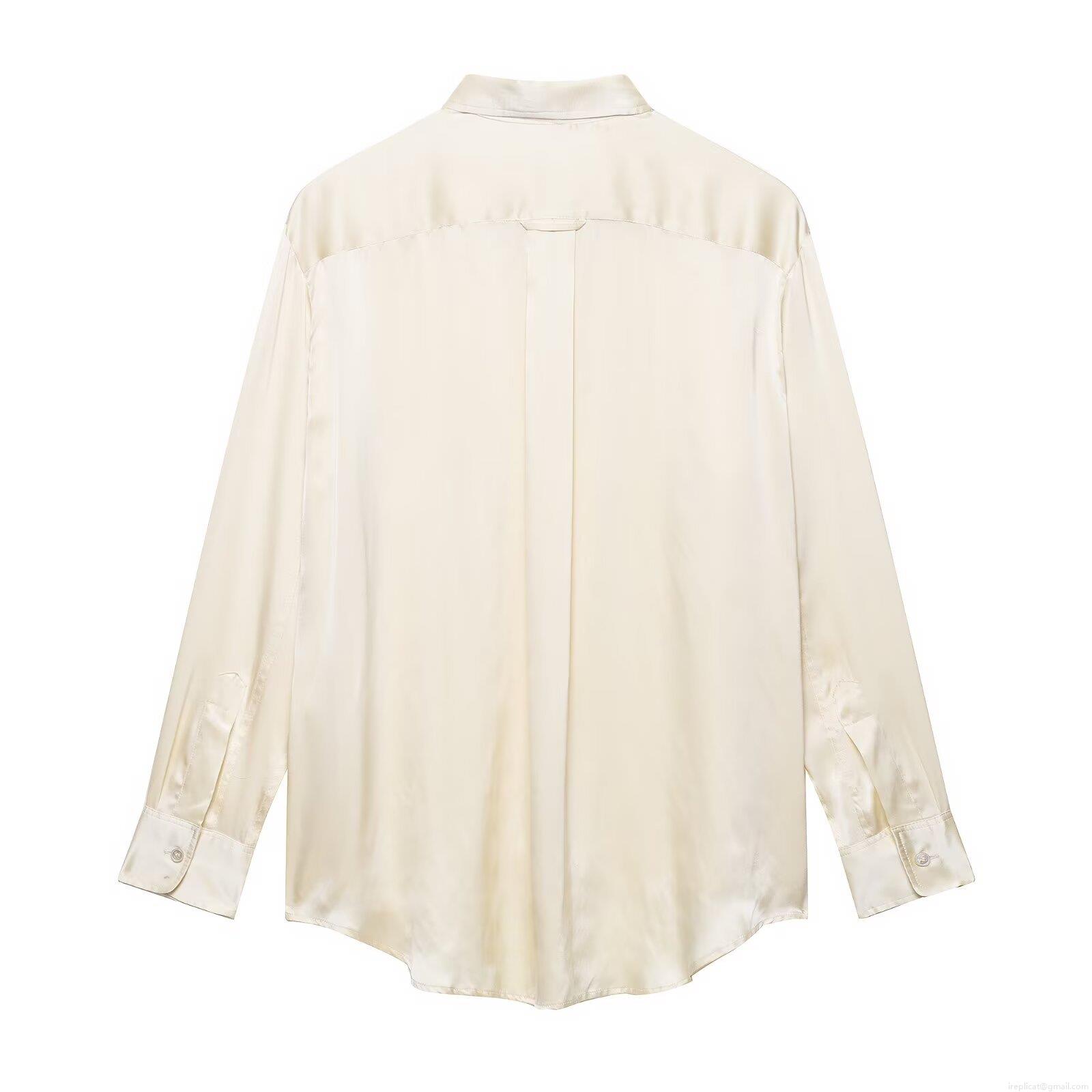 Women's Elegant Satin Two-Piece Set Long Sleeve Lapel Shirt And Wide Leg Drawstring Trousers Casual Loungewear Outfit Streetwear Soft Glossy Suit