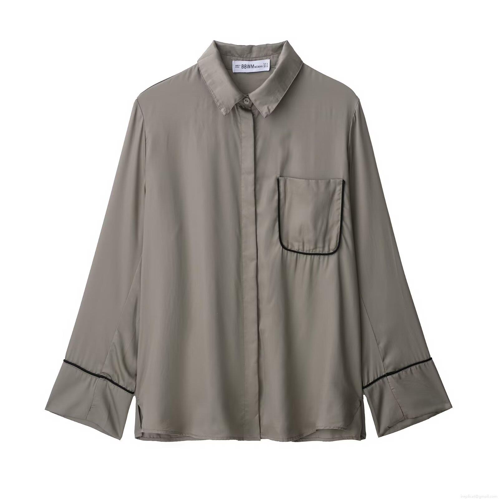 Women's Elegant 3-Piece Loungewear Set Satin Silk-Like Long Robe Button Down Shirt And Wide Leg Pants With Contrast Piping Casual Sleepwear Home Suite