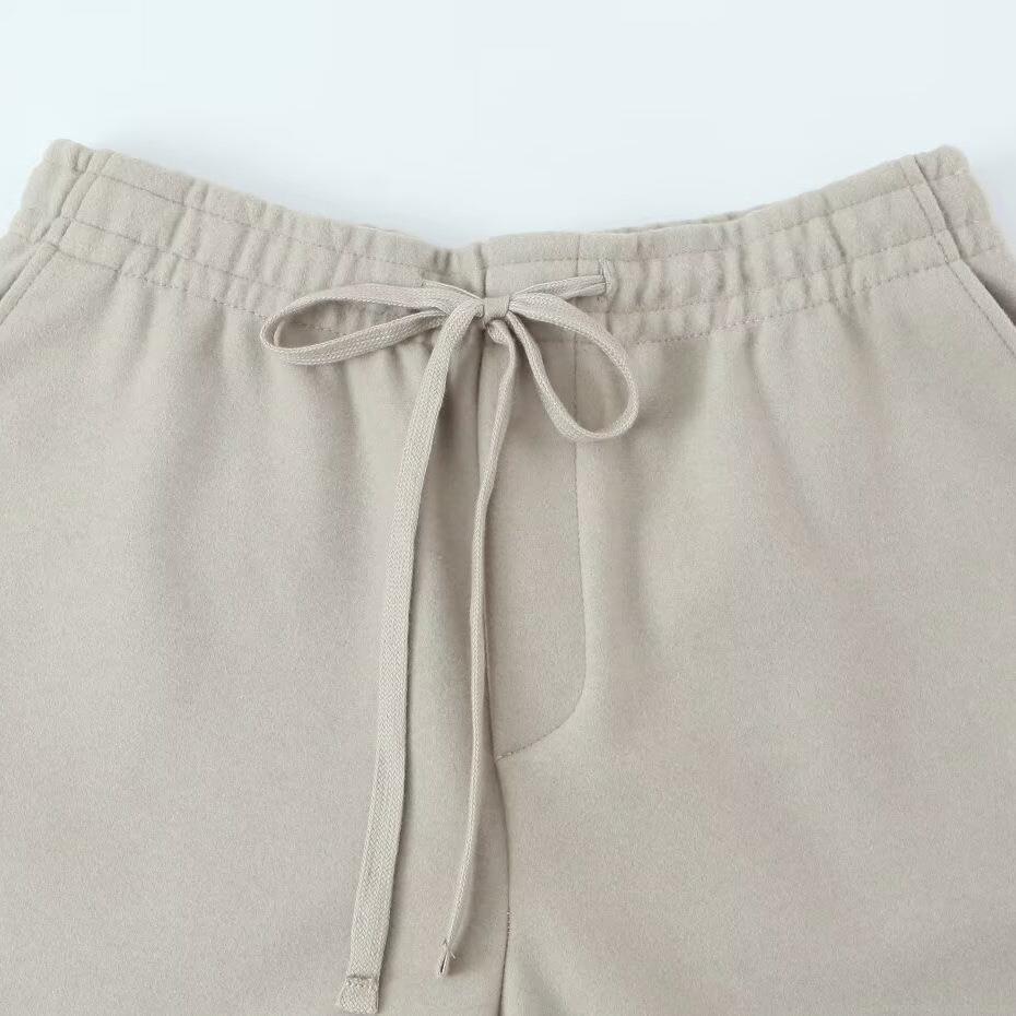 Women's Casual Loungewear Set Solid Color Stand Collar Zipper Hoodie Sweatshirt And High Waist Wide Leg Long Pants Two Piece Knit Winter Outfit