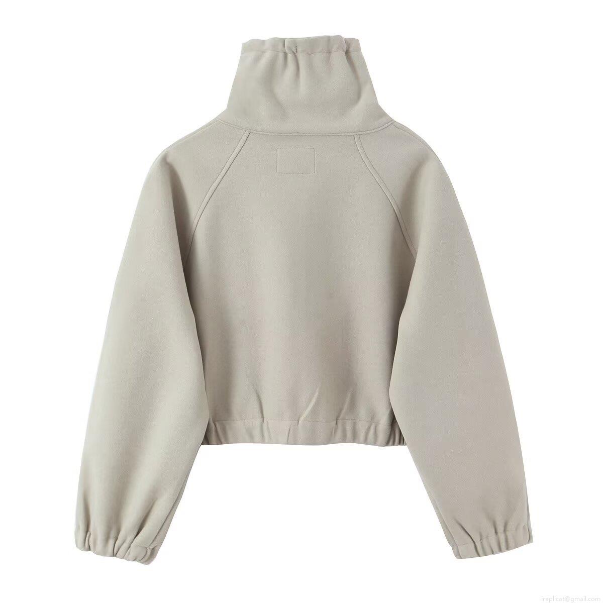 Women's Casual Loungewear Set Solid Color Stand Collar Zipper Hoodie Sweatshirt And High Waist Wide Leg Long Pants Two Piece Knit Winter Outfit