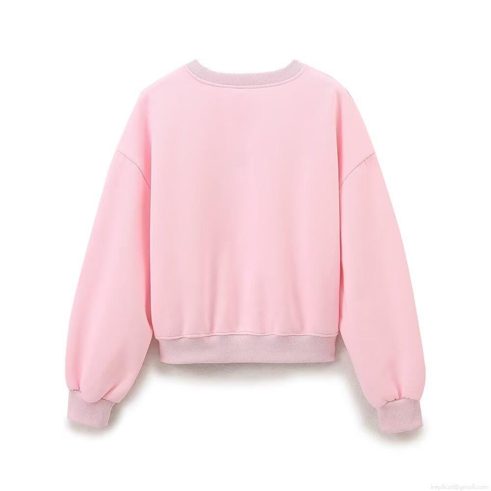 Women's Casual 85% Cotton Fleece Lined Sweatshirt Or Sweatpants Loose Round Neck Long Sleeve Pullover High Waist Elastic Straight Leg Trousers Daily Loungewear