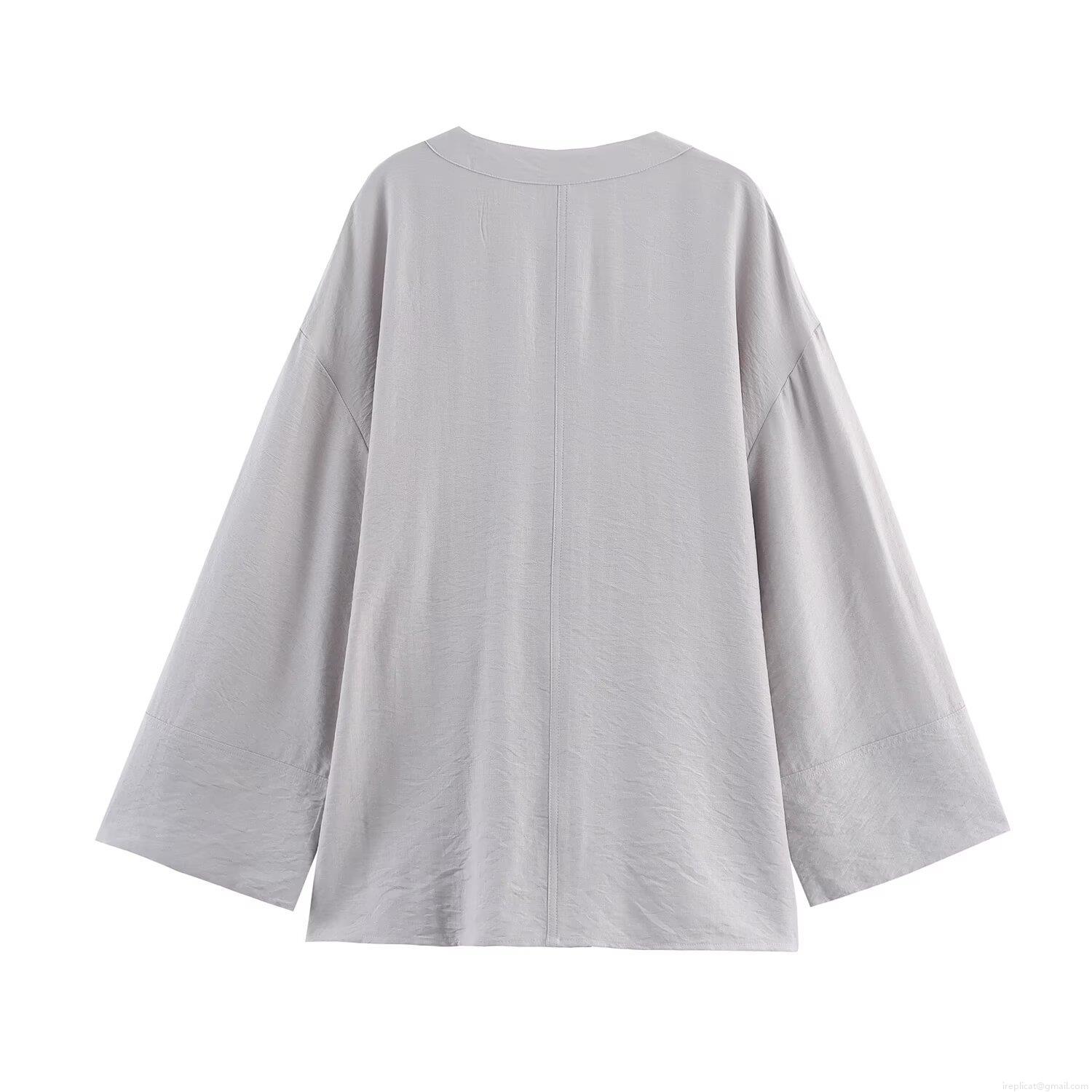 Women's Casual Loungewear Set Fashion Bow Tie Wrap V-Neck Long Sleeve Top And Elastic Waist Long Pants Two Piece Solid Color Comfortable Home Wear Outwear