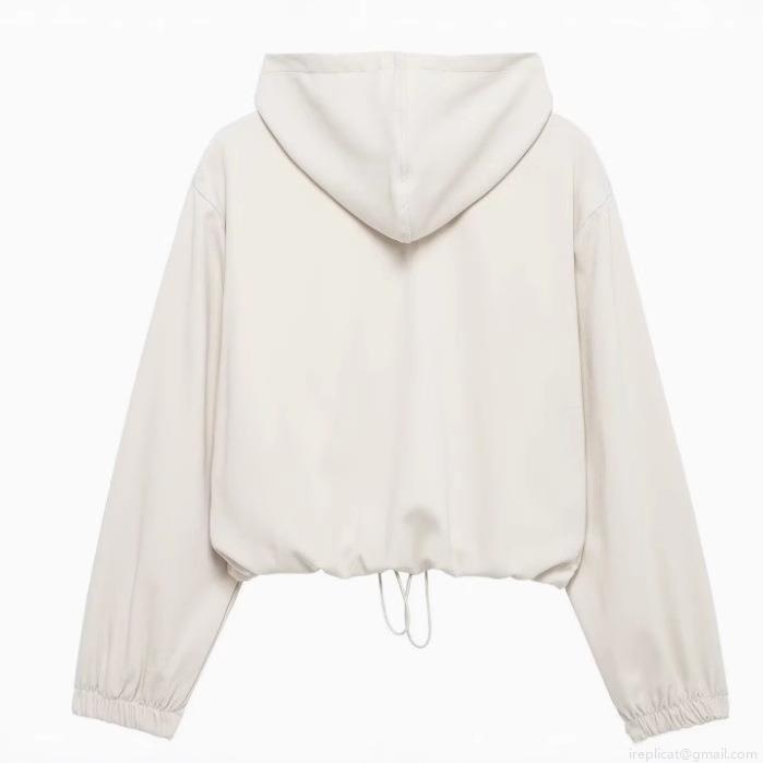 Women's Fashion Polyester Hooded Pilot Jacket And Wide Leg Pants Set Casual Solid Color Long Sleeve Drawstring Streetwear Two Piece Outfits