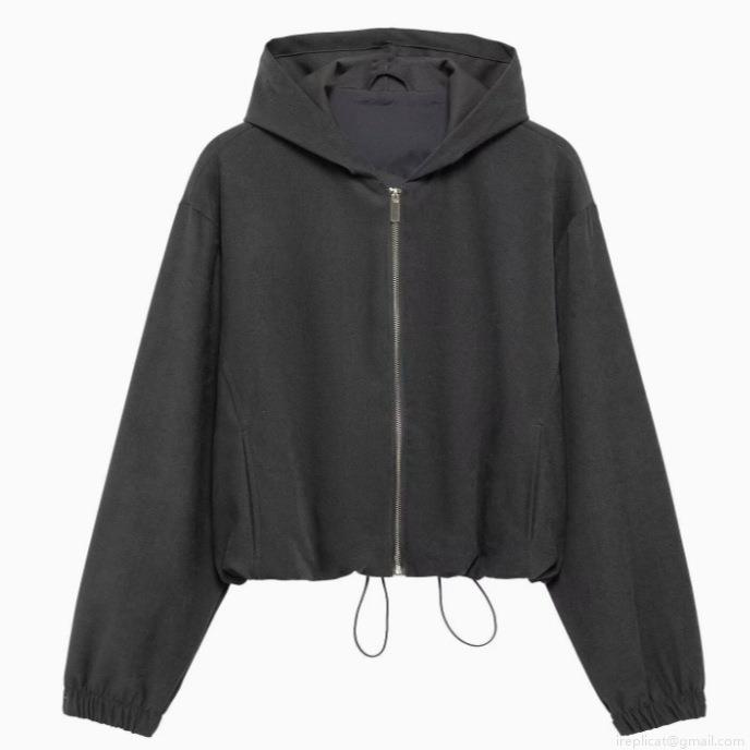 Women's Fashion Polyester Hooded Pilot Jacket And Wide Leg Pants Set Casual Solid Color Long Sleeve Drawstring Streetwear Two Piece Outfits