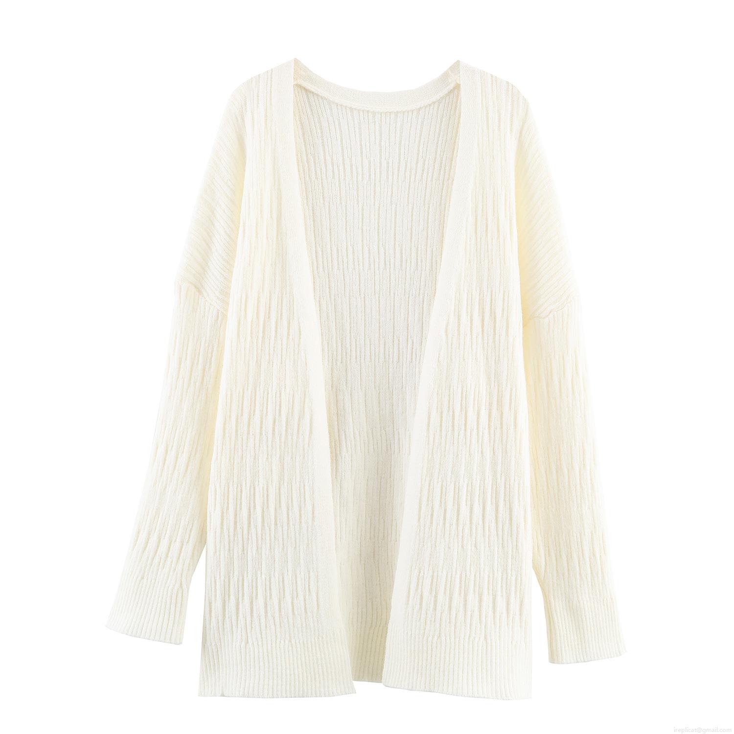 Women's 2 Piece Knit Set Long Sleeve Ribbed Cardigan And Rhinestone Brooch Cross Halter Camisole Casual Solid Color Soft Knitted Outfits