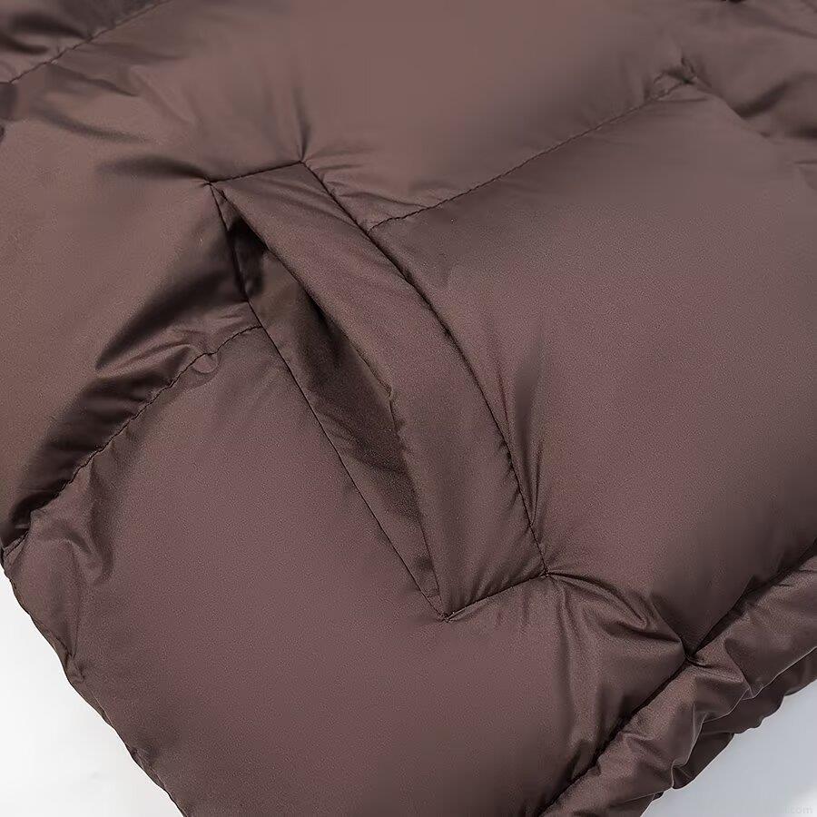 Women Loose Hooded Puffer Bread Jacket Shiny Polyester Padded Winter Warm Coat With Drawstring Hem Casual Solid Color Outerwear For Women