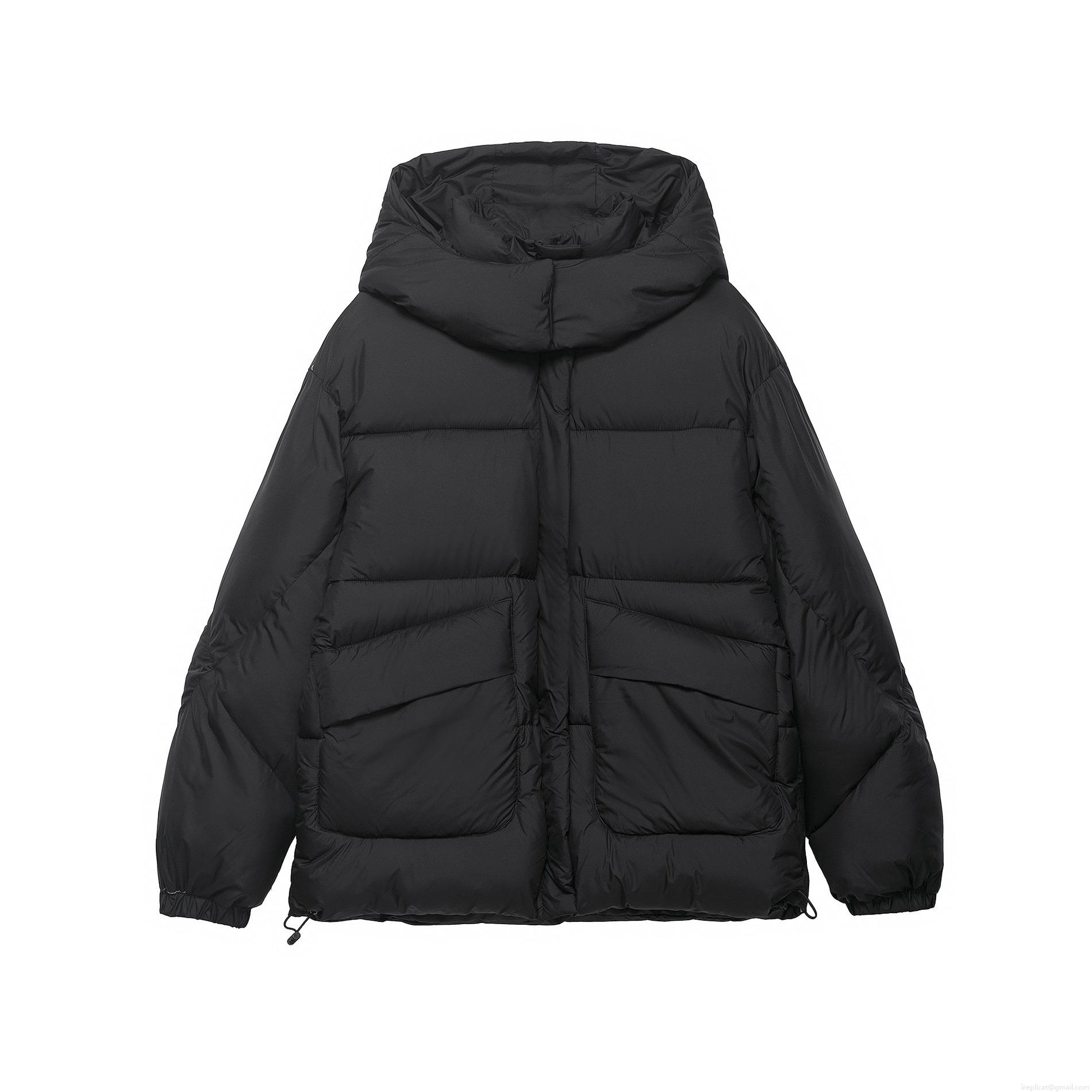 Women's Fashion Loose Hooded Padded Jacket Winter Warm Windproof 100% Polyester Thick Outerwear With Zipper Pockets Casual Streetwear Coat For Women