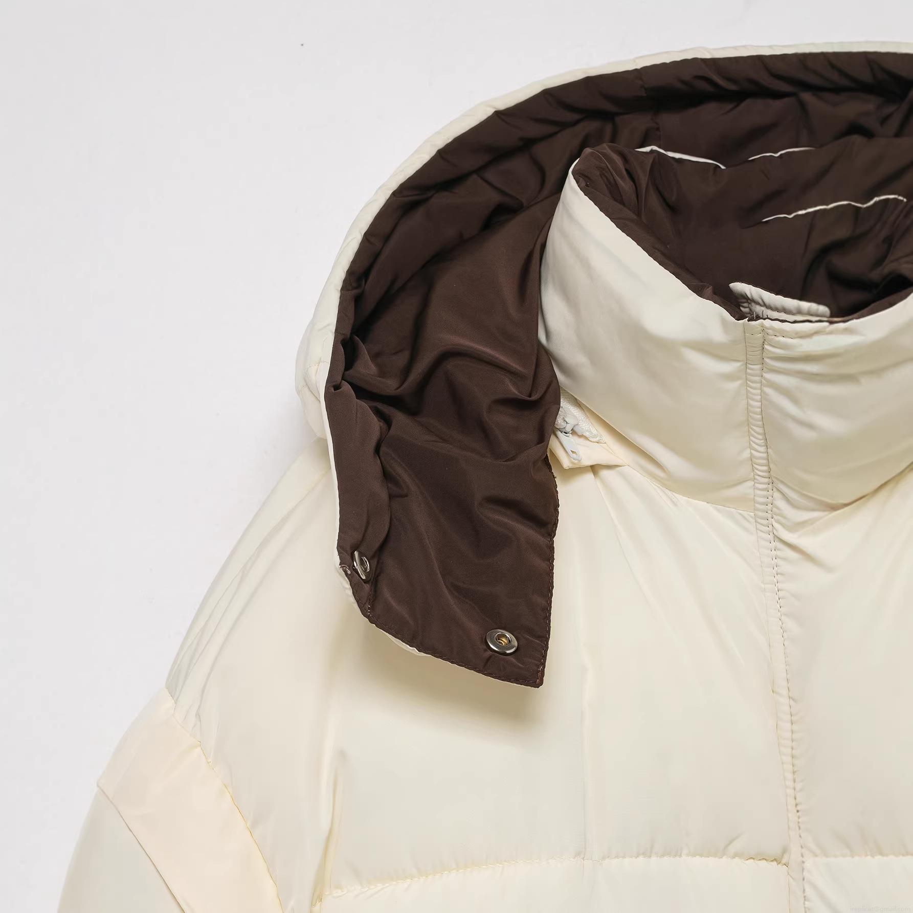 Women's Winter Oversized Puffer Jacket With Detachable Hood Contrast Color Lining Warm Cotton Padded Quilted Coat Fashion Streetwear Outerwear For Women