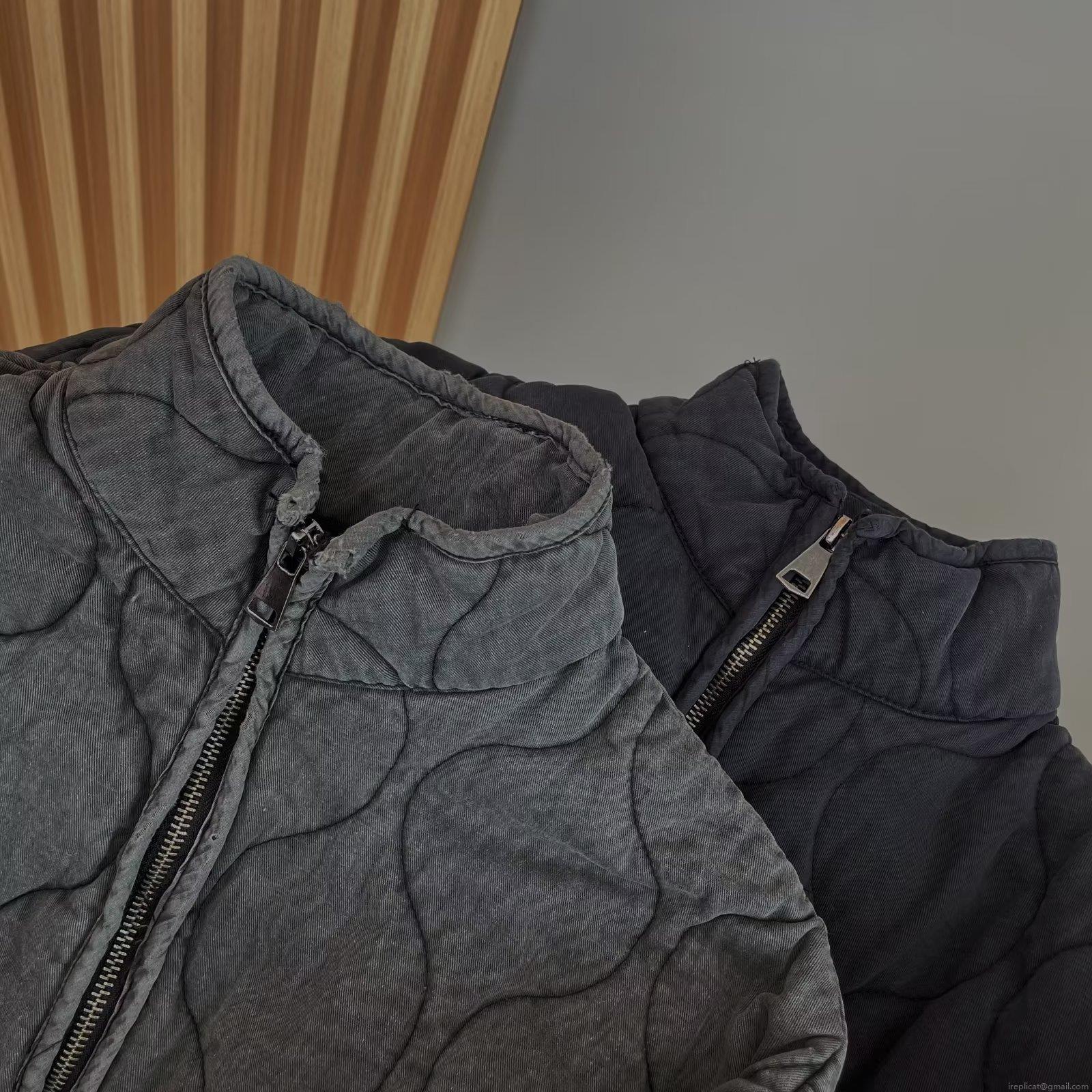 Women's Quilted Padded Jacket Stand Collar Washed Polyester Zipper Outerwear Large Pockets Warm Winter Coat Casual Streetwear Style Solid Color Jacket