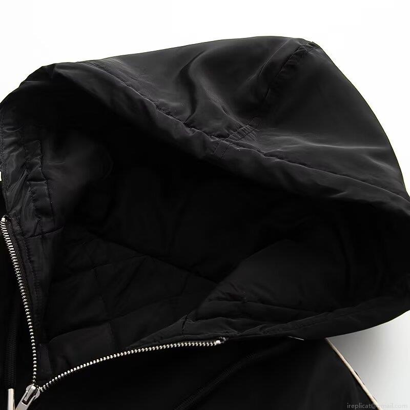 Women's Autumn Winter Hooded Puffer Jacket Polyester Padded Coat With Contrast Trim Zipper Closure Loose Fit Streetwear Warm Outerwear
