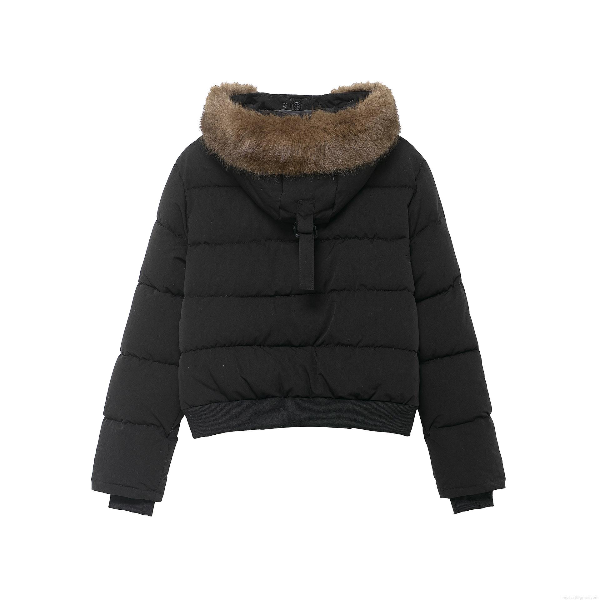 Women's Winter Puffer Jacket With Faux Fur Trim Hooded Thick Warm Polyester Cotton Padded Coat Solid Color Loose Streetwear Outerwear For Women