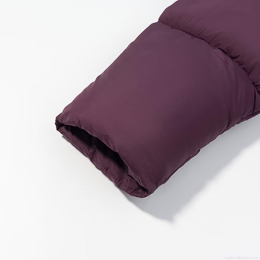 Women's Casual Hooded Puffer Jacket Solid Purple Winter Warm Cotton Padded Coat Loose Long Sleeve Quilted Outerwear With Zipper Pockets Bread Style Jacket