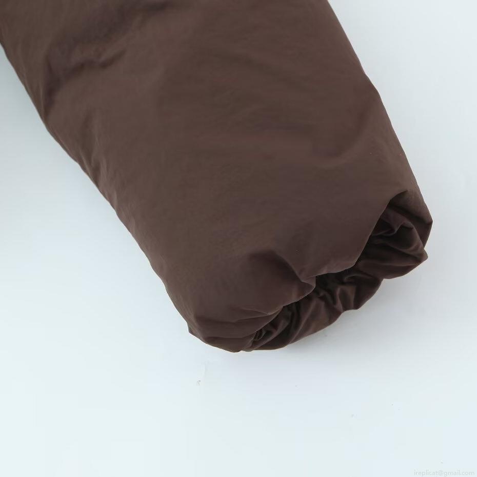 Women Short Padded Jacket Winter Warm Stand Collar Puffer Coat With Waist Tie Casual Solid Coffee Brown Long Sleeve Windproof Outerwear Jacket