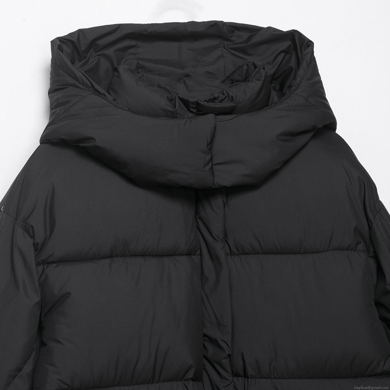Women's Casual Black Hooded Puffer Jacket Windproof Thickened Quilted Cotton Padded Coat With Pockets For Winter Daily Outdoor