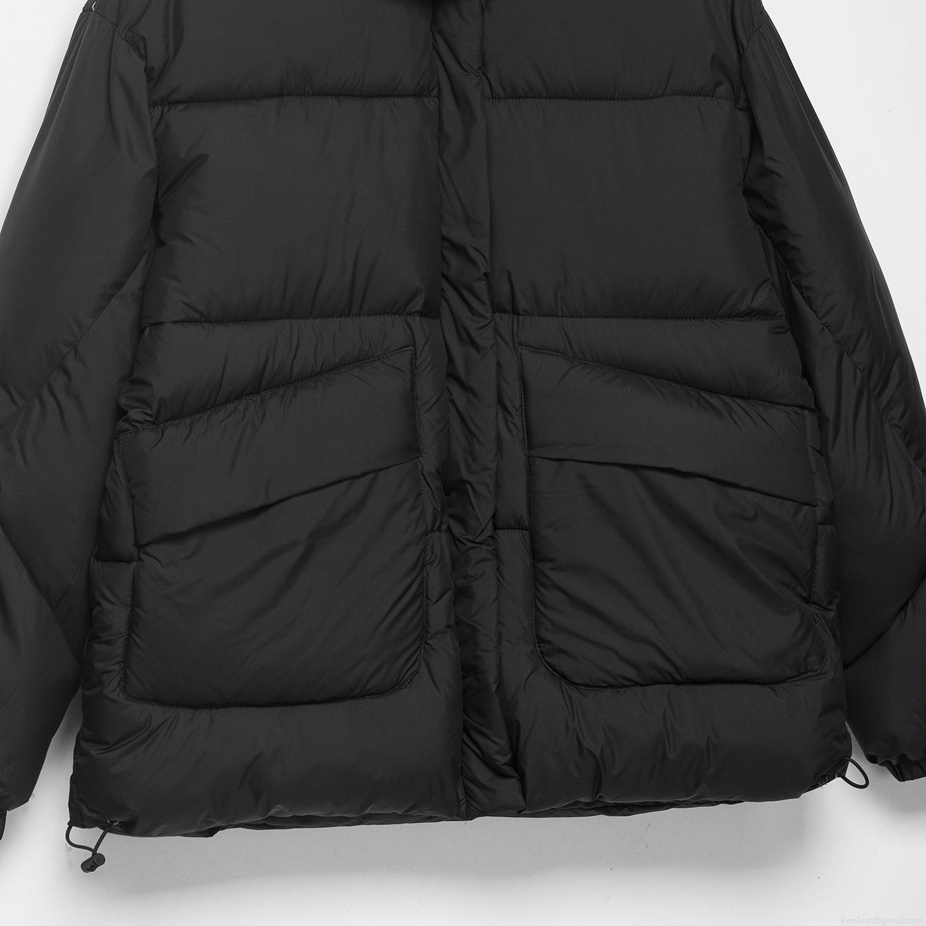 Women's Casual Black Hooded Puffer Jacket Windproof Thickened Quilted Cotton Padded Coat With Pockets For Winter Daily Outdoor