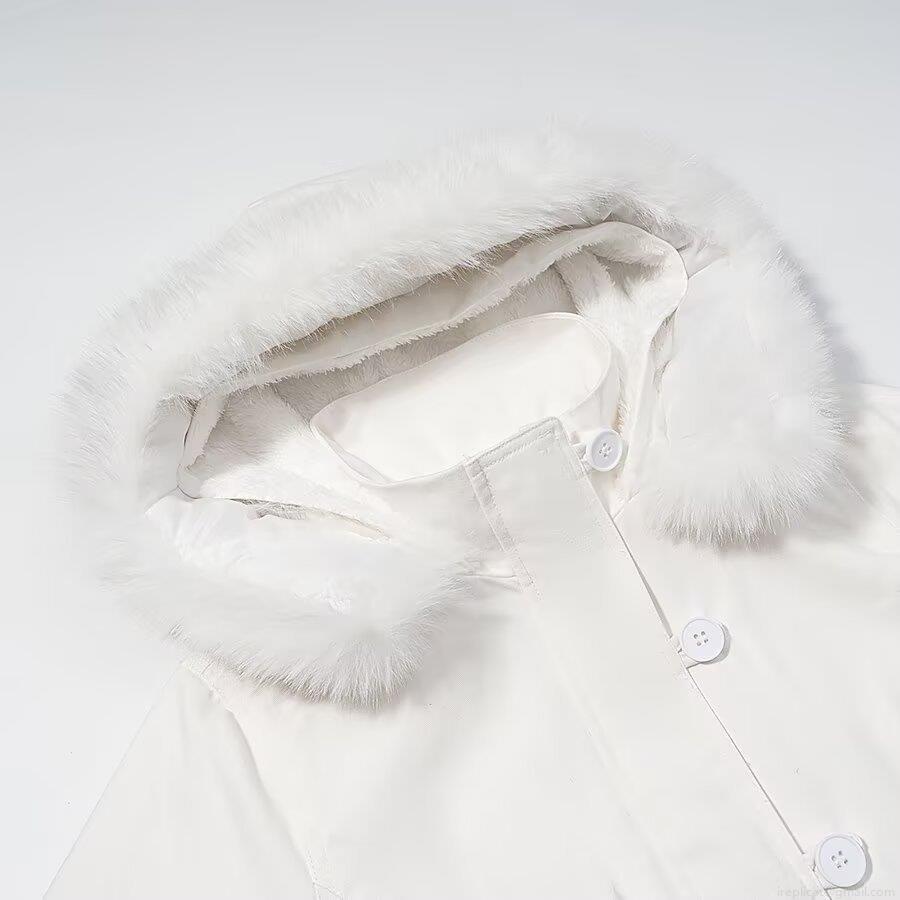 Women's Fashion Casual Hooded Puffer Jacket Short Cotton Blend Padded Coat With Faux Fur Trim Retro Winter Outwear For Ladies