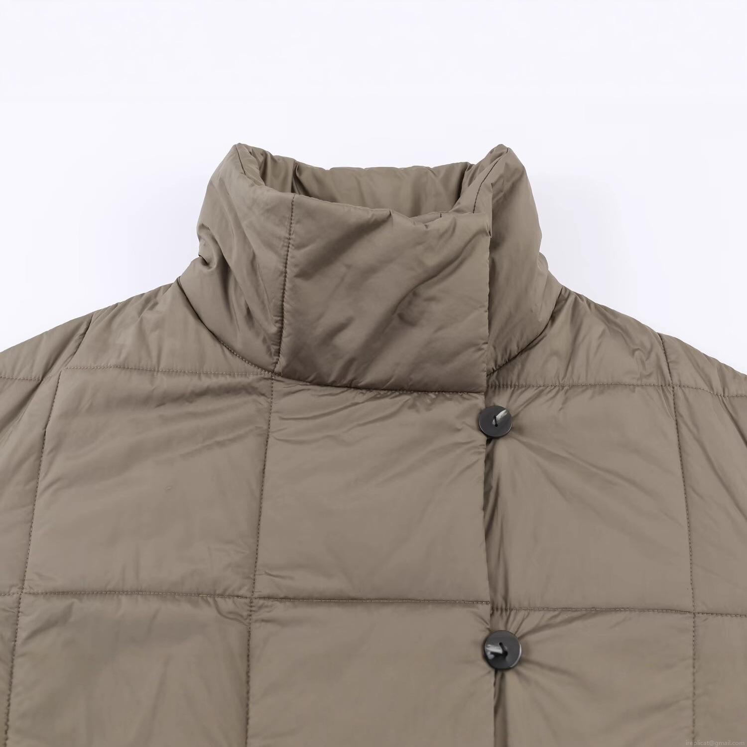 Women's Casual Short Quilted Cotton Padded Jacket With Waist Belt Long Sleeve Stand Collar Solid Color Winter Outwear Coat For Lady