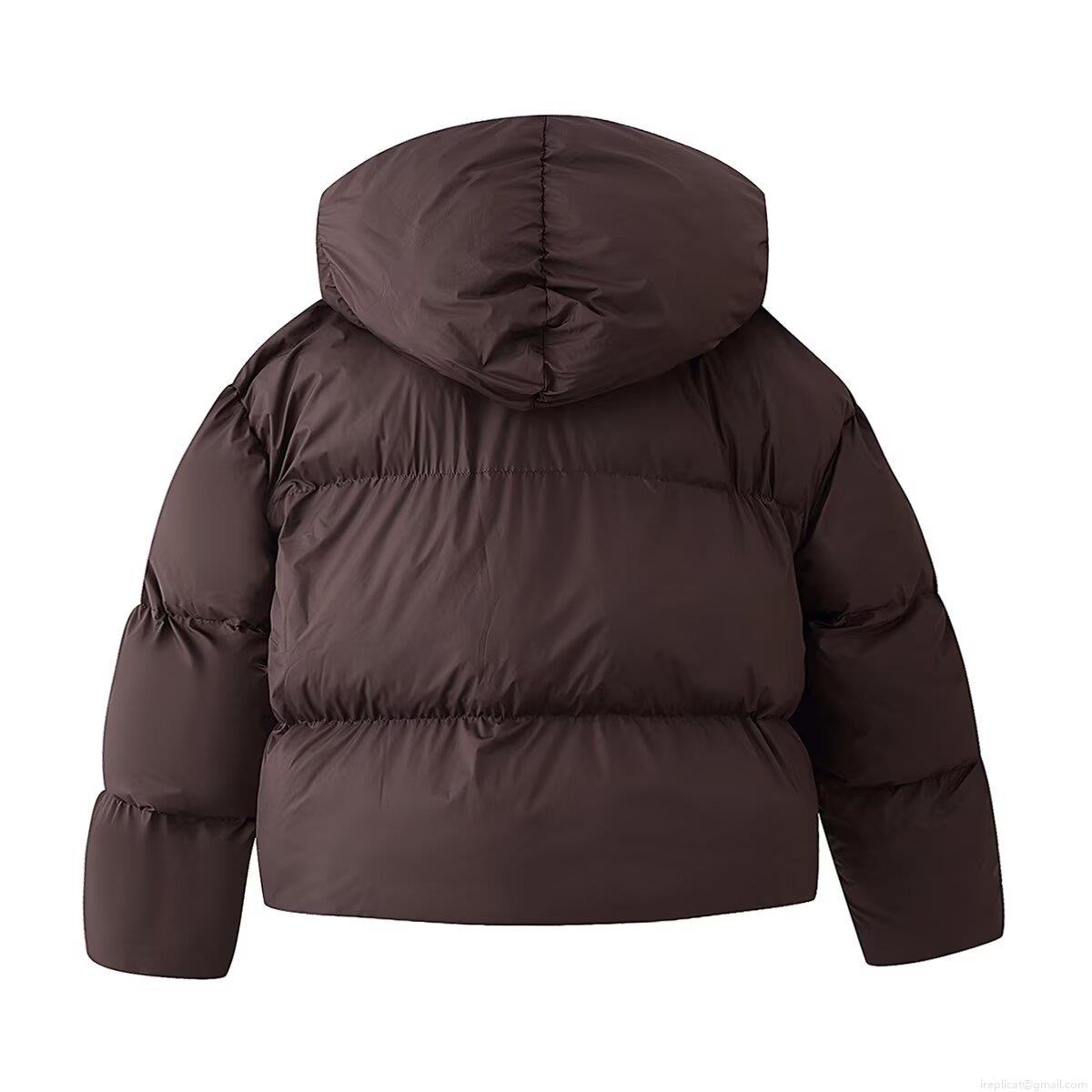 Women's Fashion Hooded Puffer Jacket with Detachable Scarf Solid Color Thick Warm Cotton Padded Coat Casual Winter Outerwear for Ladies