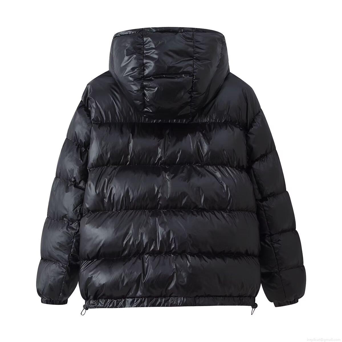 Women's Shiny Hooded Puffer Jacket Winter Warm Windproof Cotton Padded Coat Streetwear Loose Outerwear With Pockets For Ladies