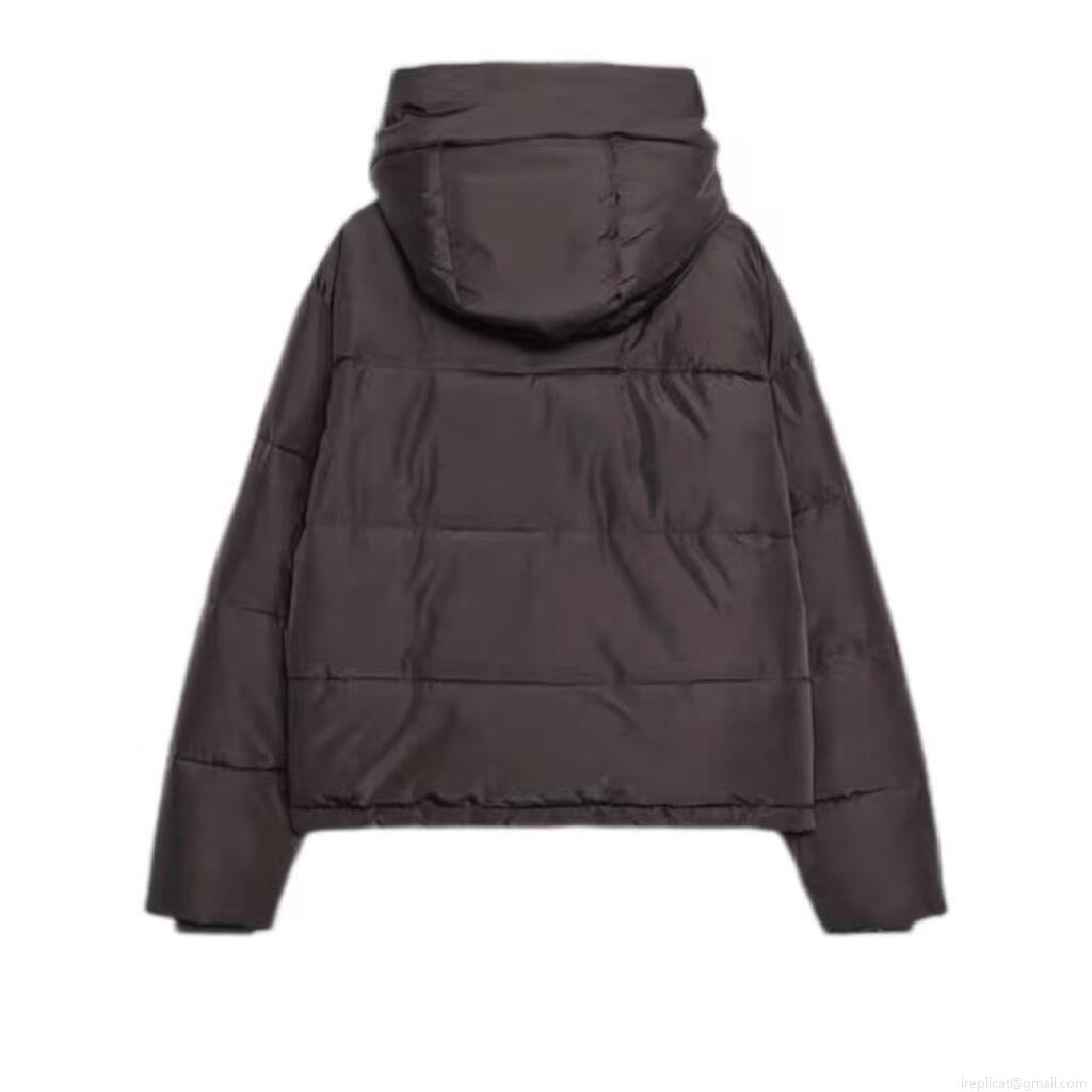 Women's Casual Hooded Padded Jacket Loose Quilted Warm Polyester Short Coat With Zipper Streetwear Outerwear For Autumn Winter