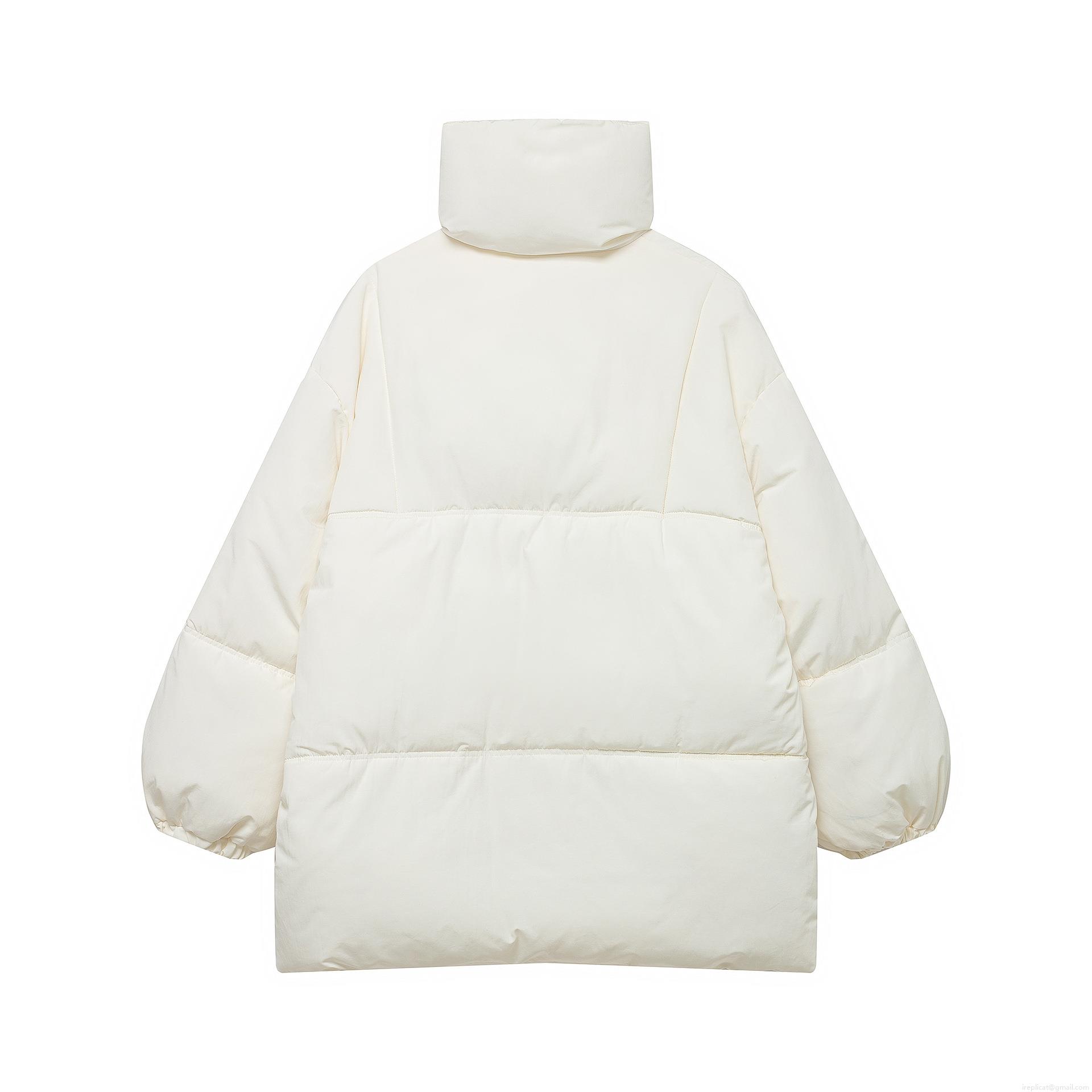 Women's Stand Collar Padded Jacket Oversized Solid Color Long Sleeve Puffer Coat Casual Loose Mid-Length Winter Outerwear