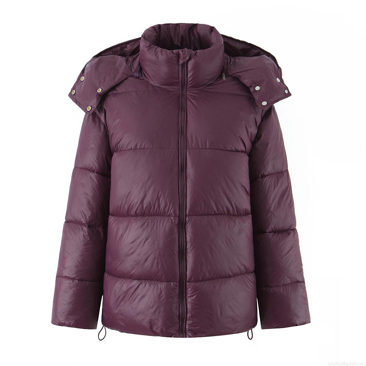Women's Glossy Hooded Puffer Jacket Shiny Waterproof Long Sleeve Thickened Cotton Padded Coat Winter Warm Windproof Outerwear Streetwear For Ladies