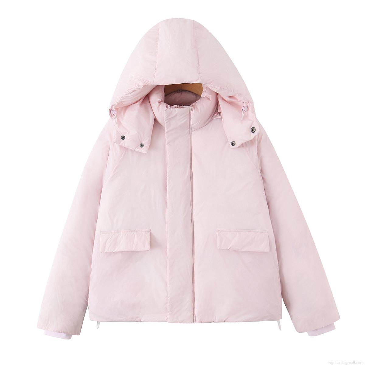 Women's Winter Oversized Padded Jacket Fashion Casual Detachable Hooded Cotton Coat Warm Windproof Short Parka Outerwear With Drawstring Hem