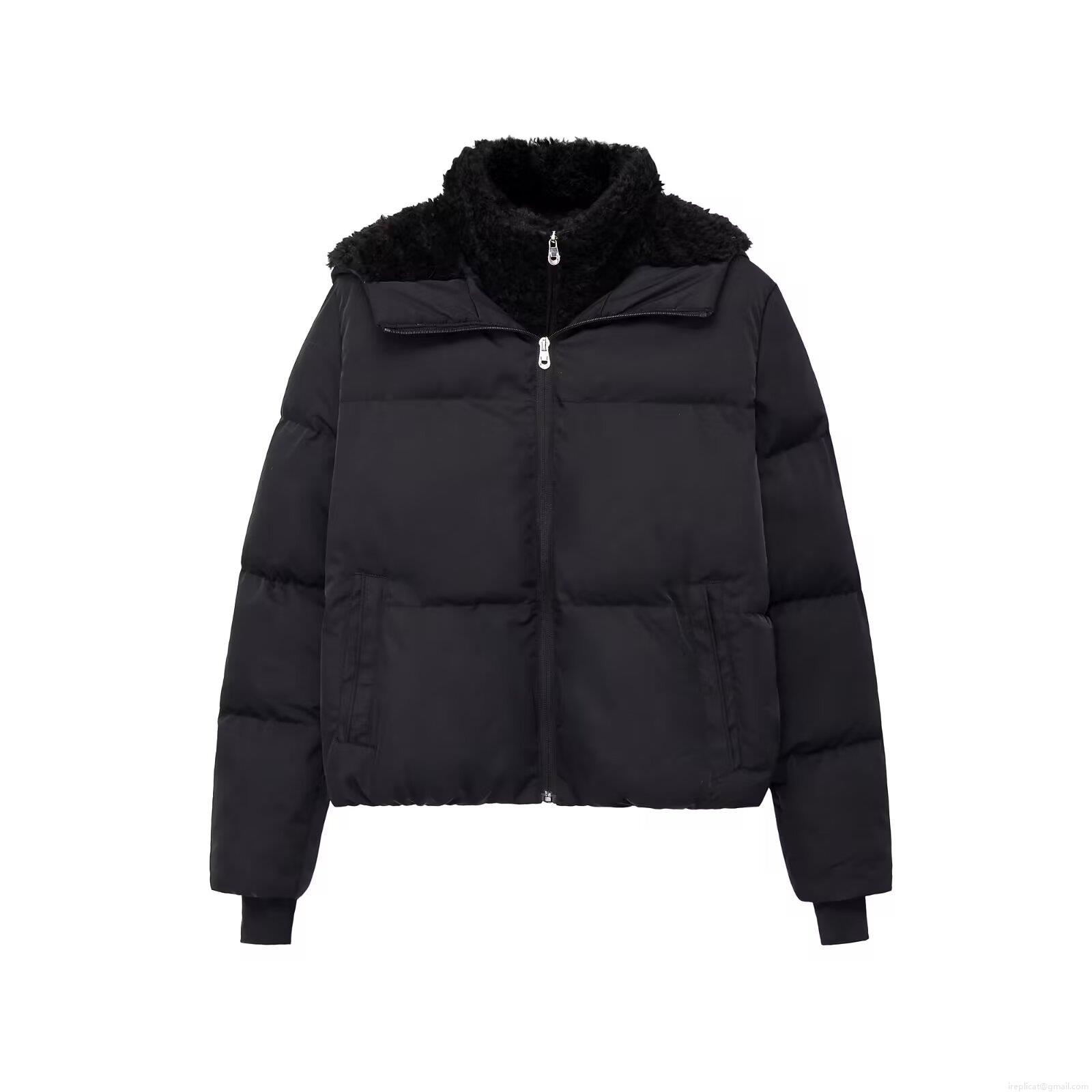 Women's Winter Puffer Jacket Loose Fit Hooded Polyester Quilted Coat Thick Warm Outerwear With Faux Fur Trim Off-white Casual Streetwear Jacket