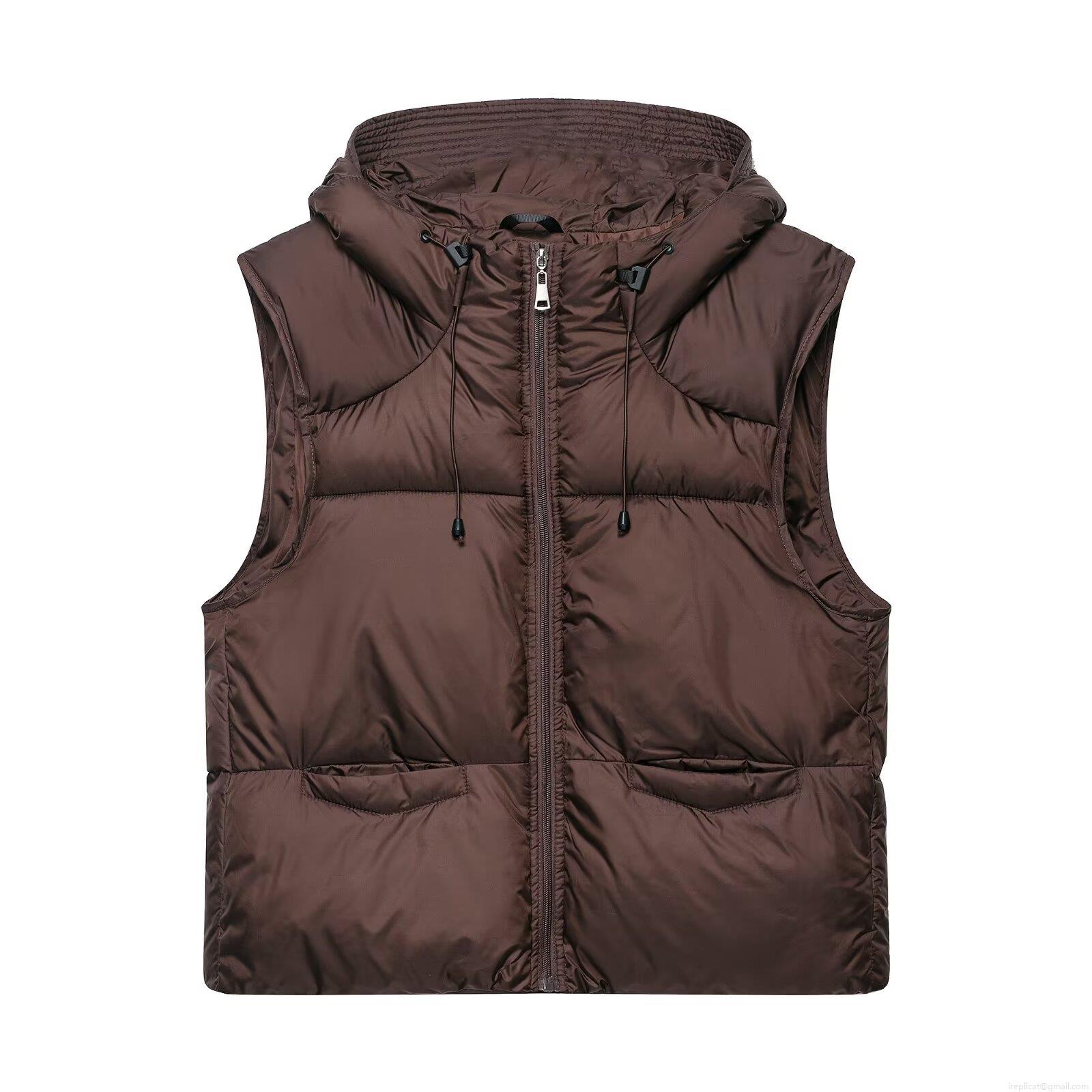 Women's Hooded Padded Vest 100% Polyester Quilted Sleeveless Jacket Warm Winter Loose Casual Waistcoat With Pockets For Women Outdoor Daily Wear