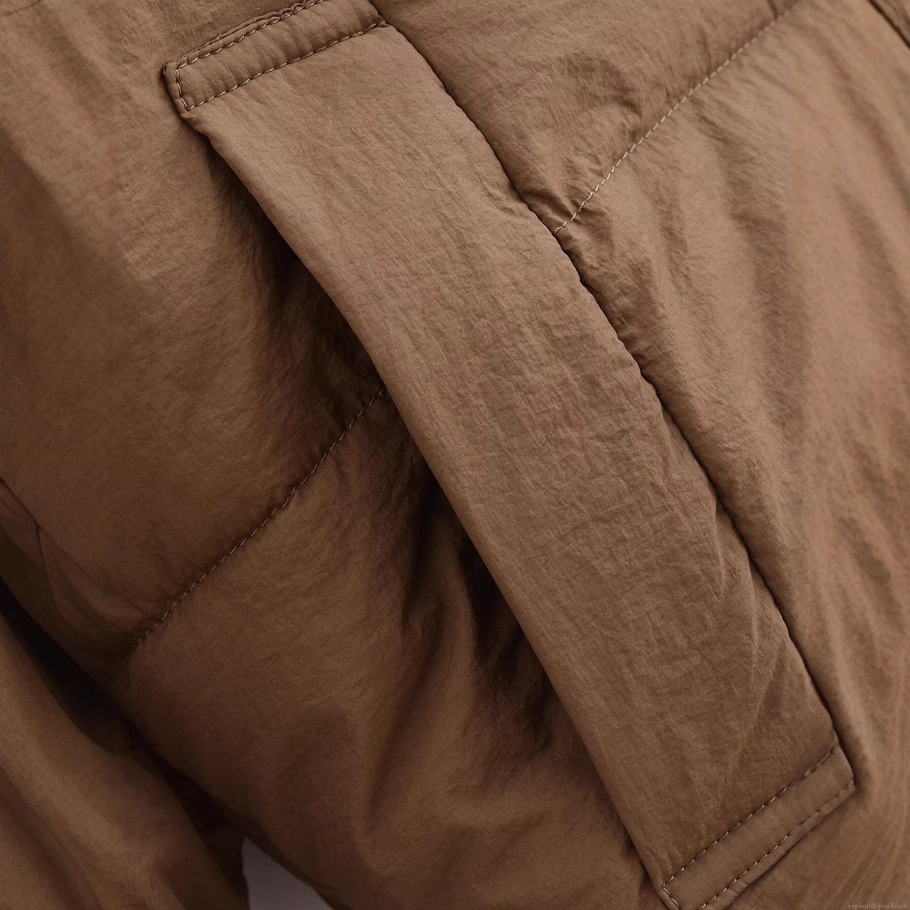 Women's PU Patchwork Padded Jacket Winter Quilted Short Coat With Turn-down Collar Loose Fit Warm Puffer Outerwear For Women Streetwear Solid Brown