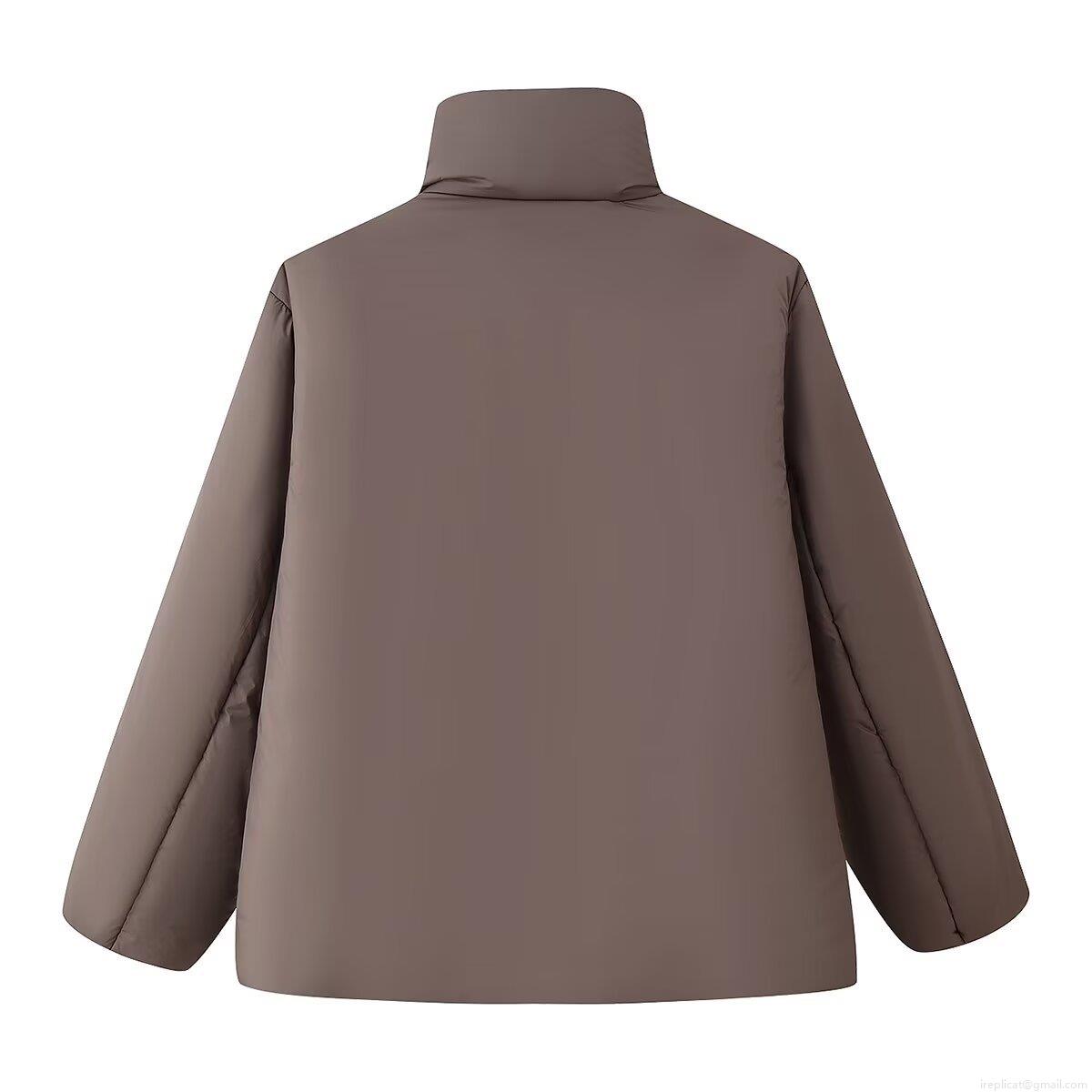 Women's Puffer Cotton-Padded Jacket Polyester Stand Collar Hidden Snap Loose Fit Outerwear Coat for Winter Street Style Women Long Sleeve Warm Jacket Solid Color Windproof Thick Padded Parka